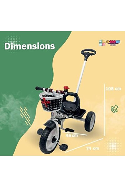 ALBADER 2 in 1 Tricycle for Kids with Parental Push Handle, Small Bell, Kids Tricycles