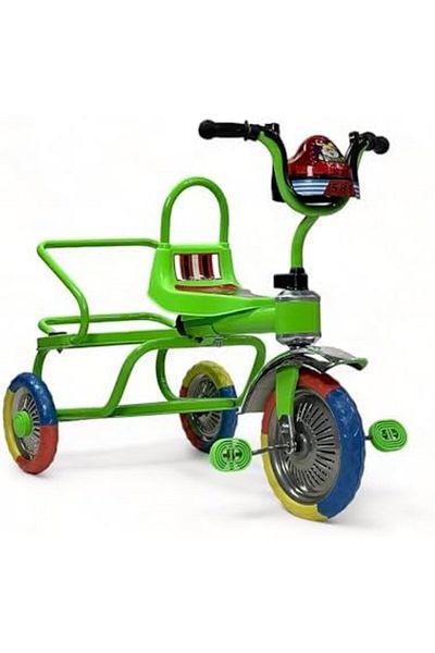 ALBADER Toddler Bike With Double Seat, Tricycle for Children, Balance Bike With Music & Lights