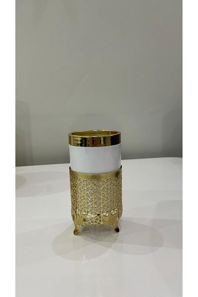 Zoe Home طقم مرحاض فاخر مكون من 5 قطع، طقم إكسسوارات حمام حديث بتفاصيل ذهبية