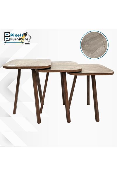 PixelsFurniture Pixel Furniture 3 Piece Square Turkish Coffee and Tea Table Set