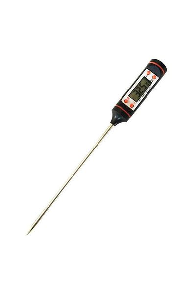 SIKS Termometru de bucătărie ®, digital, pentru alimente, lichide, alimente, prăjituri, lactate, ceară, alimente, negru