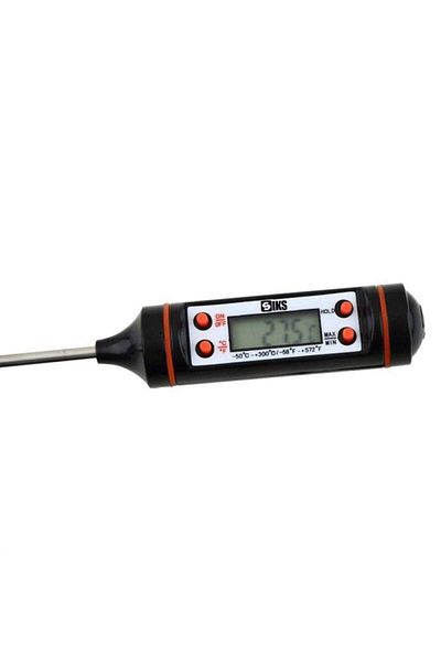 SIKS Termometru de bucătărie ®, digital, pentru alimente, lichide, alimente, prăjituri, lactate, ceară, alimente, negru