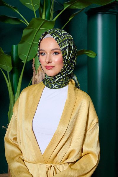 İpekhan Μαλακό κασκόλ Marrakech Collection Black Hunter Green 1203-14