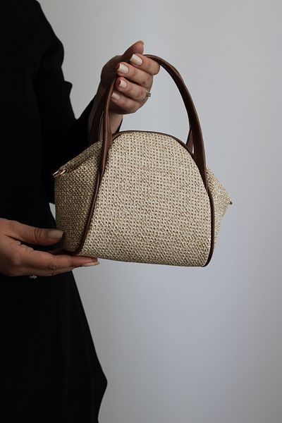 Mimoza Women's Straw Textured Shoulder and Hand Bag, Summer, Daily Use, Gift