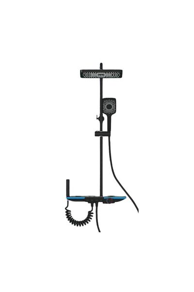 TrendiShop Set de Dus TrendiShop®, Termostatat, Montare pe Perete, Cu Cap de Dus Reglabil 80-115 cm, Afisaj LE