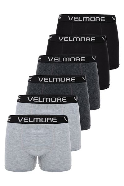 VELMORE Box of 6 Premium Men's Boxers |   Lycra and Cotton Underwear