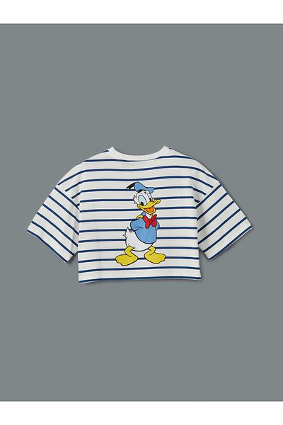 LC Waikiki Crew Neck Donald Duck Printed Women's Crop