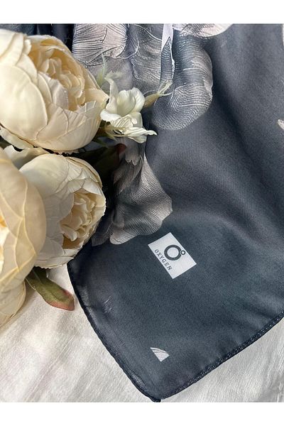 Oxygen Scarfs Summer Rose Pattern Cotton Silk Shawl-12000