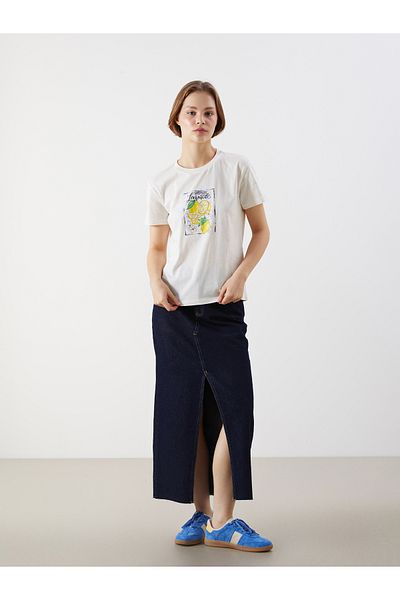 LC Waikiki Tricou de damă cu imprimeu cu gât crew