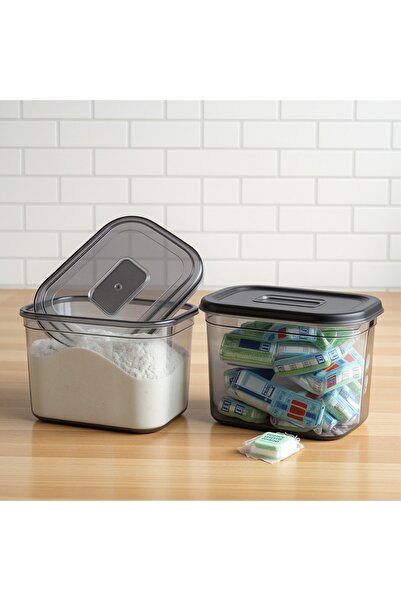 Justyol 2-Piece 1300 ml Large Size Detergent Storage Box – Powder and Tablet Detergent Set, Rectangular Lid