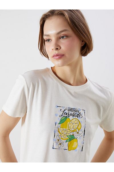 LC Waikiki Tricou de damă cu imprimeu cu gât crew