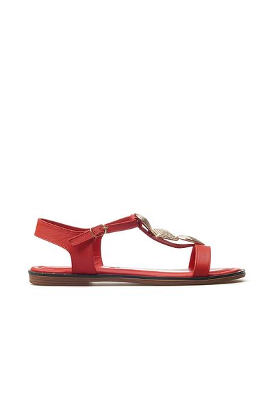 Venüs Women's Buckle Detailed Sandals 25Y 25161301Y Z Red