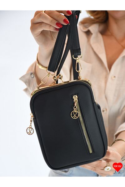 JARA Bag Geantă portofel Paris cu 3 compartimente, rezistentă la apă, cu suport pentru telefon