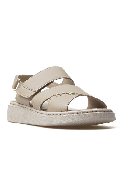 Venüs Women's Genuine Leather Daily Sandals 25Y 25322469Y Z Beige