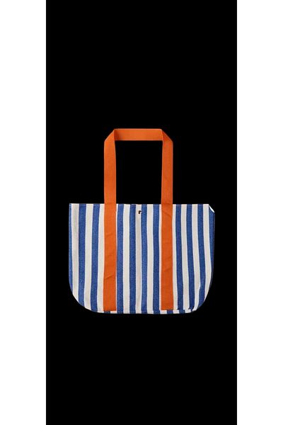 Lider MAGNESİA Beach Bag 48 X 35 cm Soft Blue White