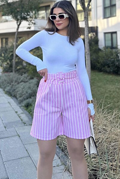 NEW LAVİVA Γυναικείο σορτς ροζ Gabardine - 700-3562