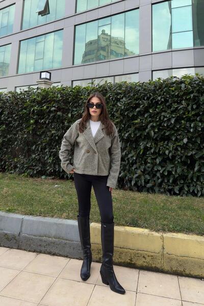 NEW LAVİVA Women's Haki Cashmere Jacket - 700-3529