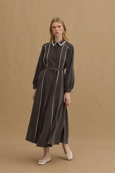 Fahhar Φόρεμα με πλισέ Anthracite