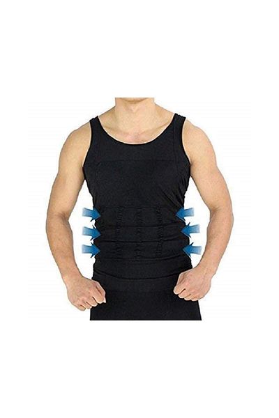SIKS ® Corset modelator pentru slăbire pentru bărbați, negru, mărimea XL
