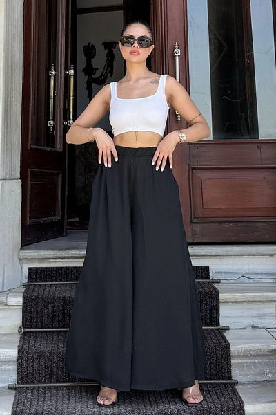 NEW LAVİVA Women's Black Trousers - 700-3222