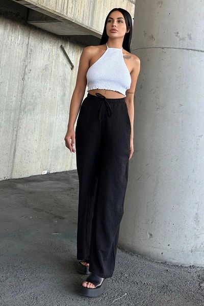 NEW LAVİVA Women's Black Pants - 700-3652