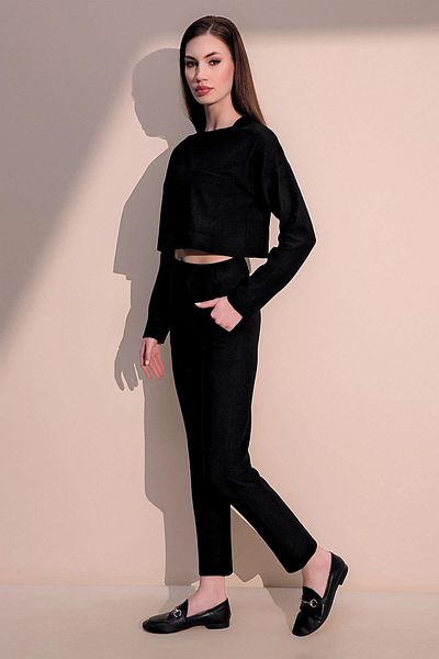 NEW LAVİVA Women's Black Trousers - 700-3273