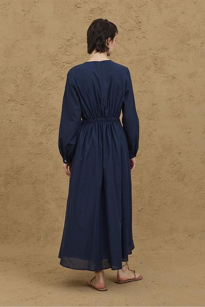 Fahhar Φόρεμα με ραβδώσεις στη μέση Navy Blue