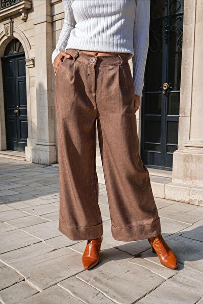 NEW LAVİVA Women's Brown Trousers - 700-3309