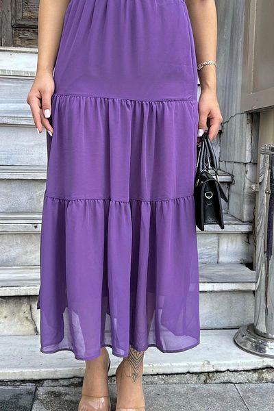 NEW LAVİVA Γυναικεία Μωβ Φούστα - 700-3642