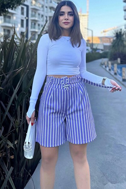 NEW LAVİVA Γυναικείο Μωβ Σορτς - 700-3562