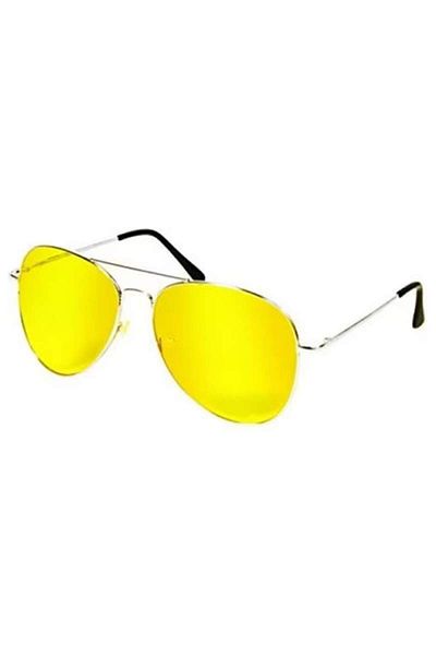 SIKS Night Driving Glasses, Metal Frame, Yellow Lenses