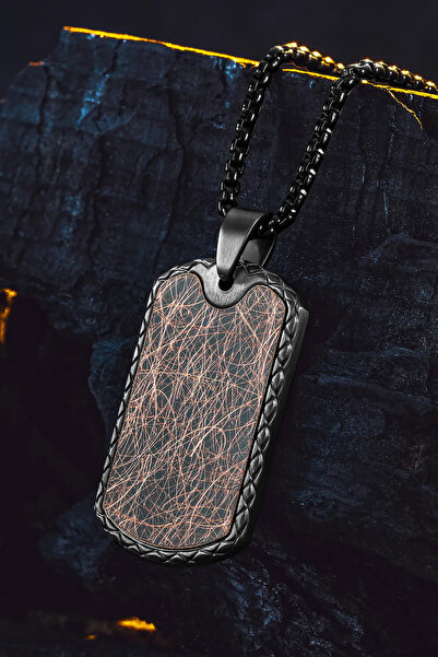 htc gümüş sepeti Asker Künyesi Desenli, Siyah Çizgili, Paslanmaz Çelik Kolye