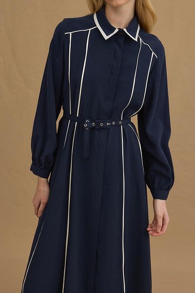 Fahhar Βούκινο φόρεμα Navy Blue