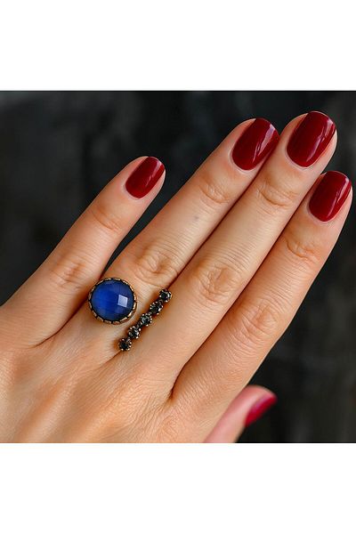 NİLYA Deep Blue Adjustable Ring