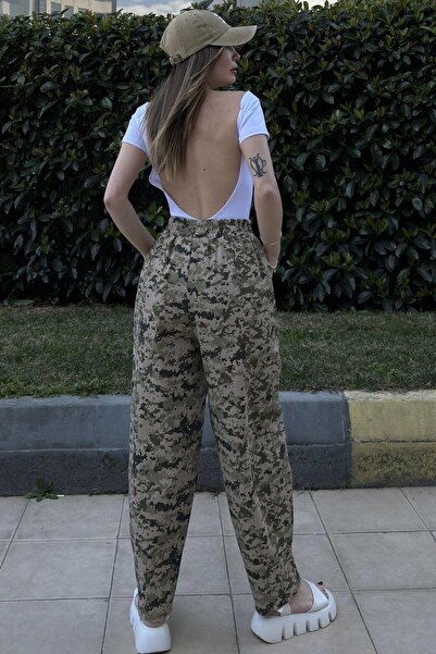 NEW LAVİVA Women's Khaki Gabardine Trousers - 700-3548