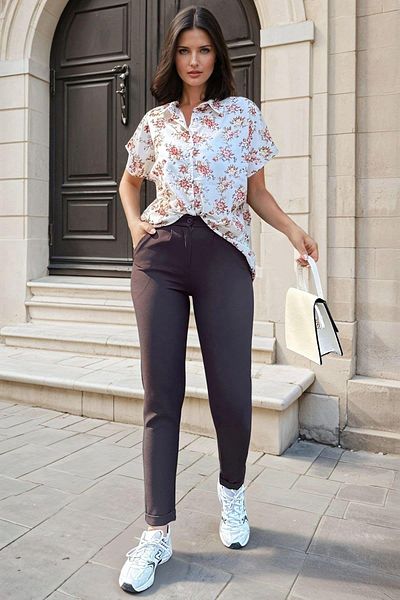 NEW LAVİVA Women's Brown Trousers - 700-3173