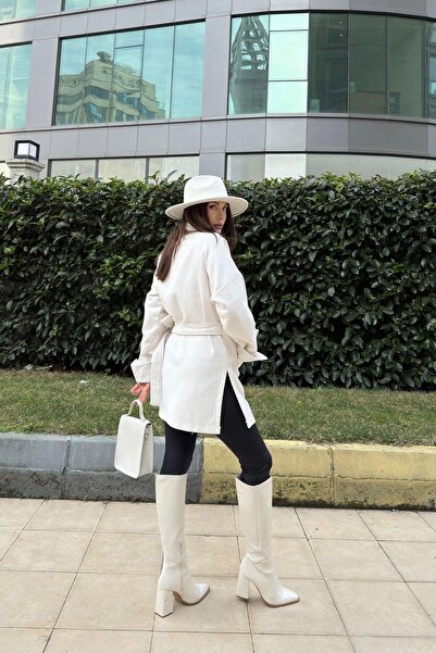 NEW LAVİVA Women's Ecru Cashmere Jacket - 700-3486