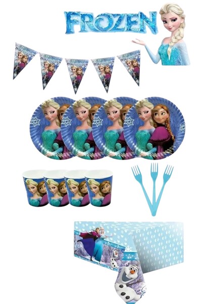 Azebu Frozen Elsa Themed Economical Birthday Party Set for 24 People