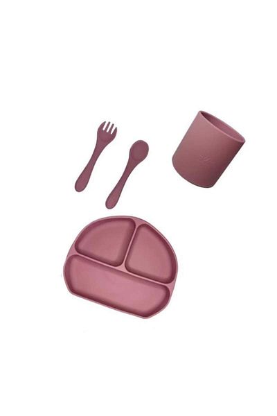 SIKS Set de tacâmuri Baby Diversification, silicon, fără BPA, farfurie comună, cu ventuză, cană