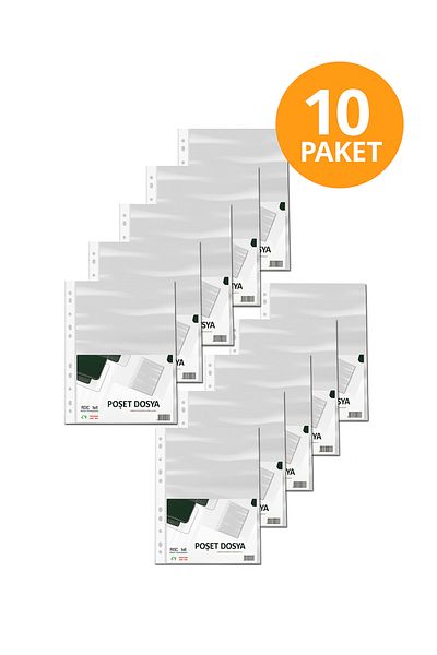 ANI OFİS KIRTASİYE A K Transparent Bag File 100 Pieces - 10 Pack - Perforated, Folder Compatible (A4)