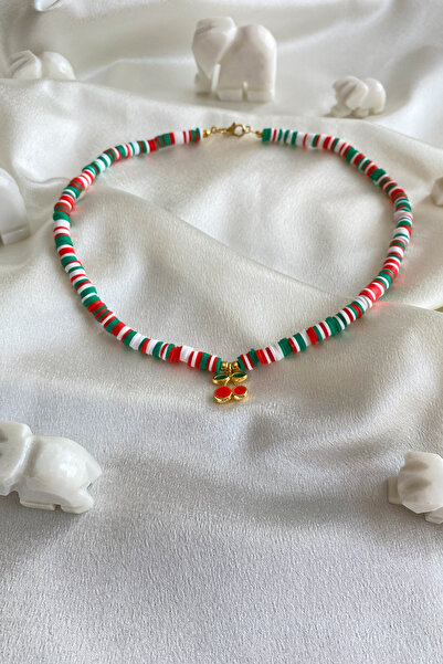 BiWini Fimo Boncuklu Kolye Kiraz Kolye Uçlu Fimo Yazlık Kolye Sevgili/Kadın Hediyelik