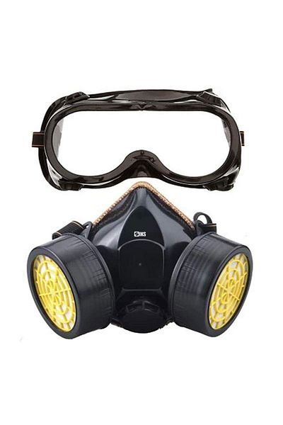 SIKS Set ochelari și mască de protecție, 2 filtre de carbon activ, protecție împotriva vaporilor