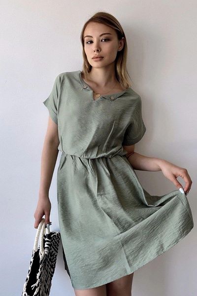 NEW LAVİVA Χακί γυναικείο φόρεμα - 700-2874