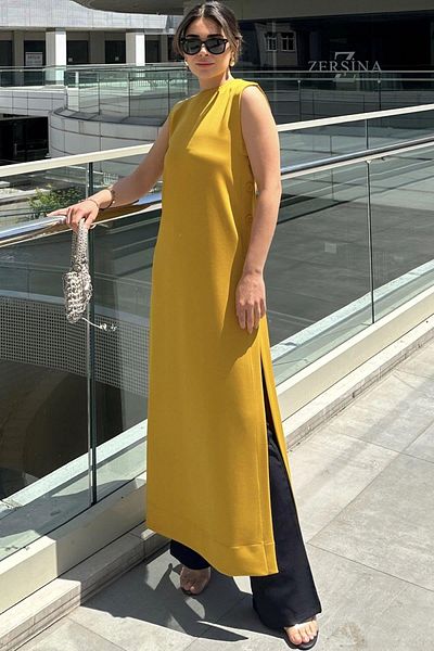 NEW LAVİVA Tunica de damă muștar
