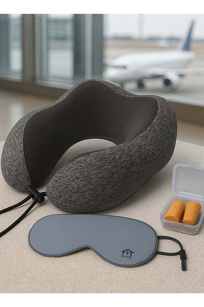 F.A.M.S Travel Pillow Memory Foam Neck Pillow | Comfort on the Go | Washable U Shaped | Plush Cooling Cover