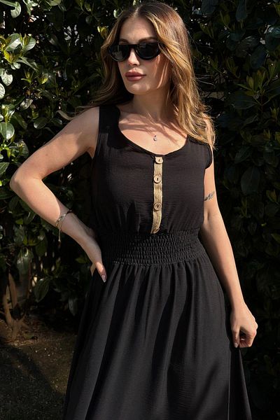 NEW LAVİVA Rochie neagră de damă - 700-3251