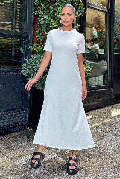 NEW LAVİVA Γυναικείο Λευκό Φόρεμα - 700-3618