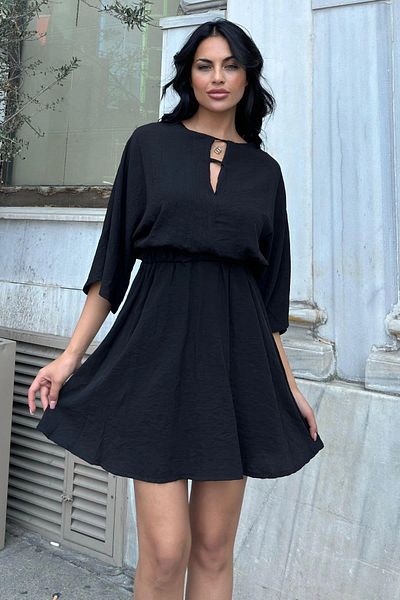 NEW LAVİVA Rochie neagră de damă - 700-3654
