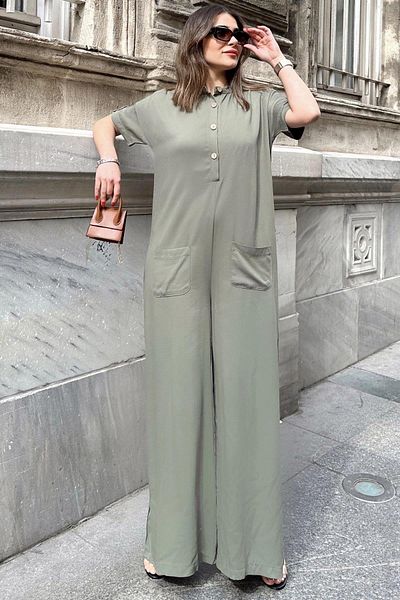 NEW LAVİVA Women's Khaki Jumpsuit - 700-3577