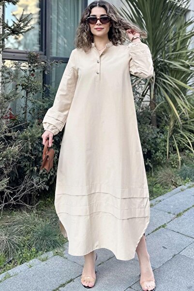 NEW LAVİVA Γυναικείο Μπεζ Φόρεμα - 700-3517